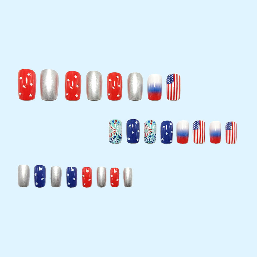 Creative art nail design in patriotic style Stornfield
