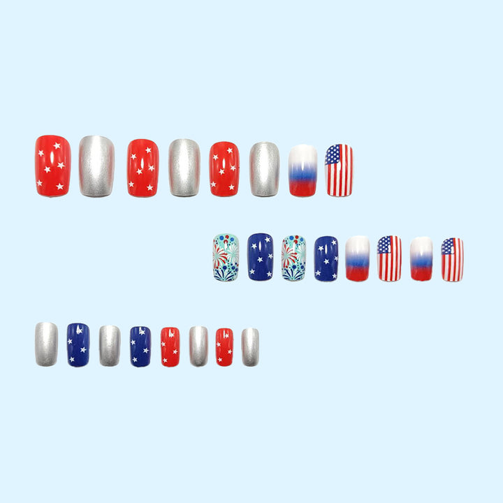 Creative art nail design in patriotic style Stornfield