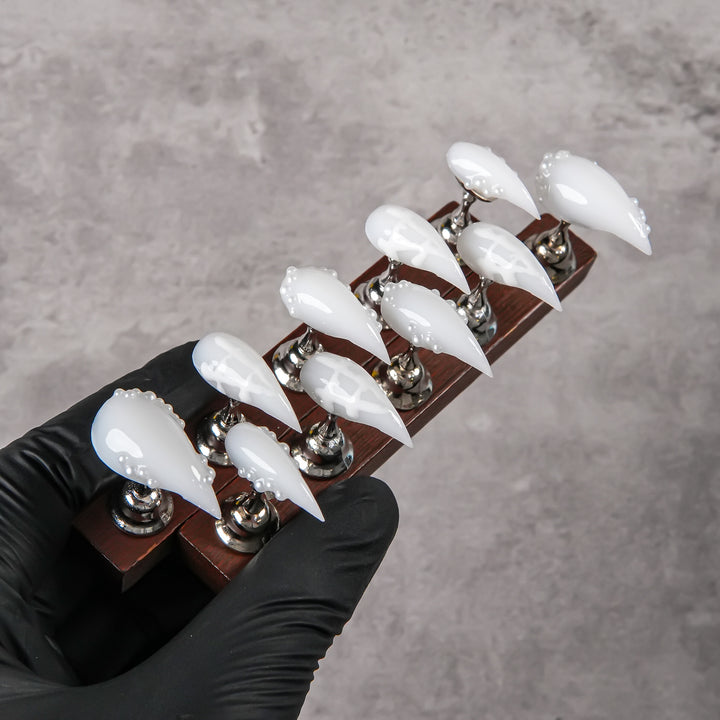 Elegant Stiletto Press-On Nails with Pearl Accents