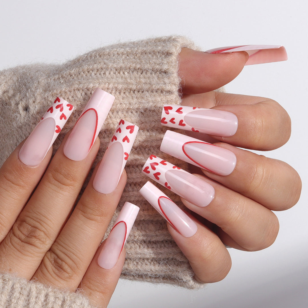 Romantic Heart-Accent Press-On Nail Set Stornfield