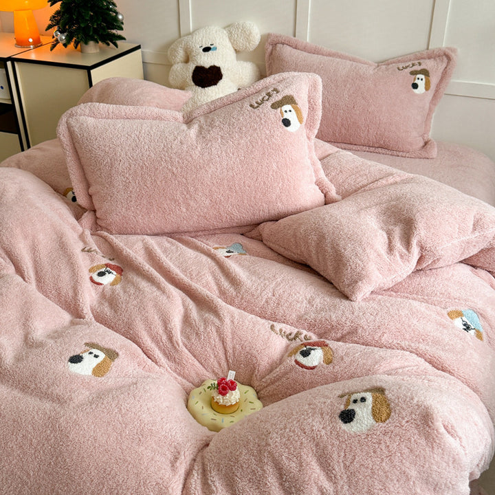 Plush Sherpa Comforter and Decorative Pillowcase Set