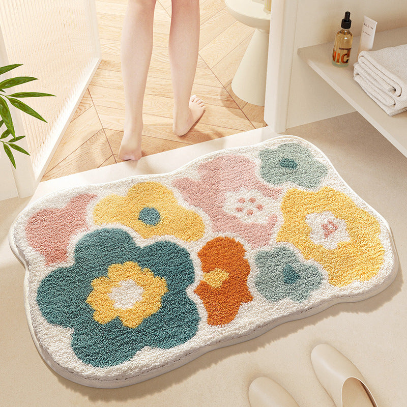 Whimsical Rainbow Bath Mat