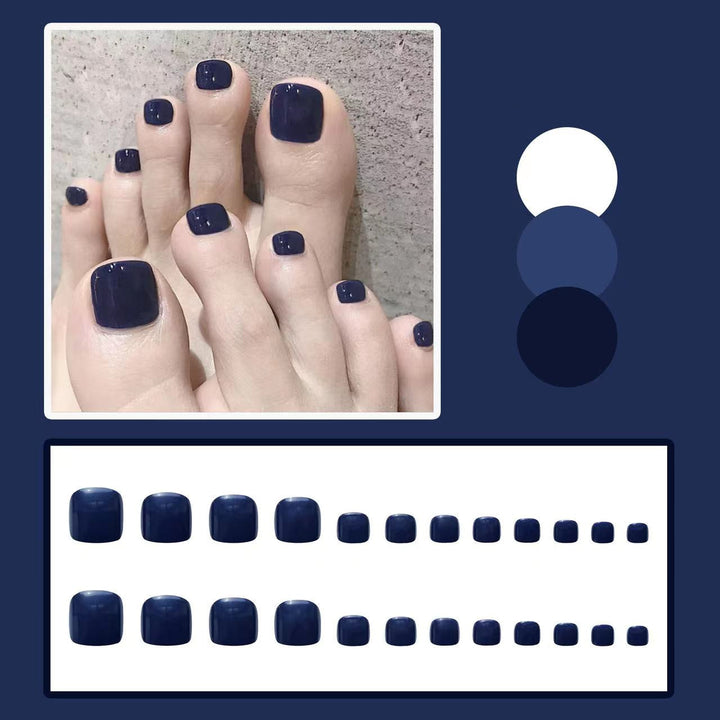 Glossy Square Press-On Toe Nails