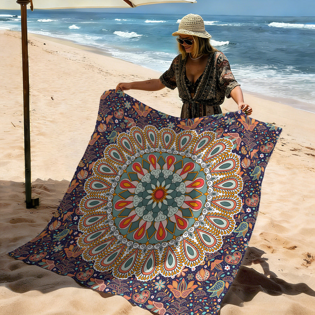 Mandala Design Beach Mat Stornfield