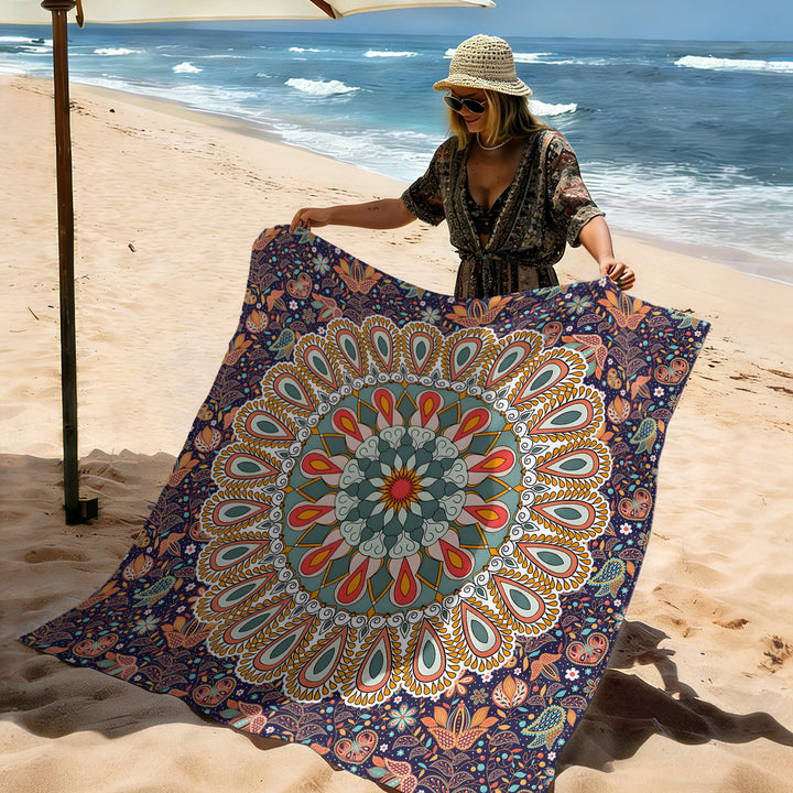 Mandala Design Beach Mat Stornfield