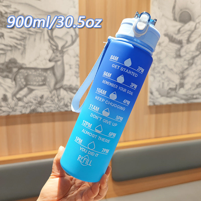 Women Motivating Water Bottle with Integrated Time Markers Stornfield