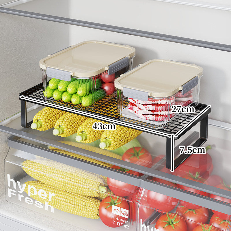 Refrigerator Mesh Shelf Riser Organizer with Open-Frame Legs