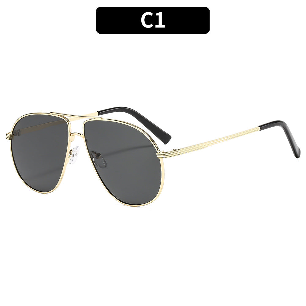 Retro Aviator Sunglasses with Premium Metal Accents
