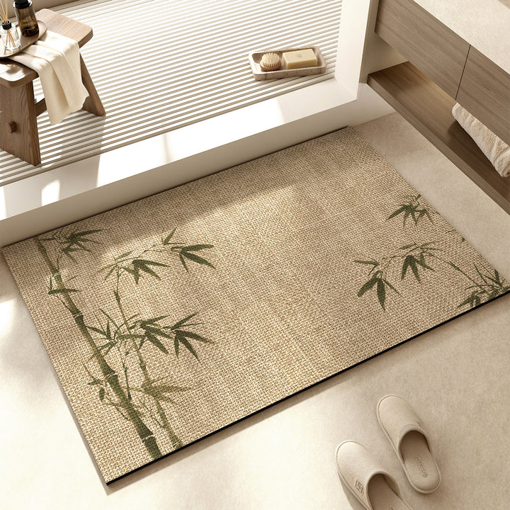 Decorative Floral Pattern Bath Mat