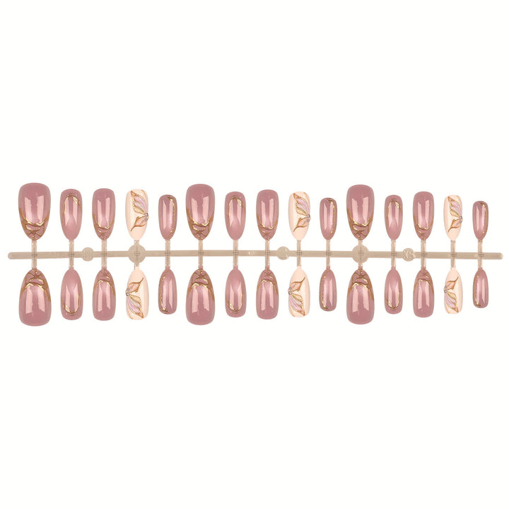 Floral-Inspired Press-On Nail Tips Set