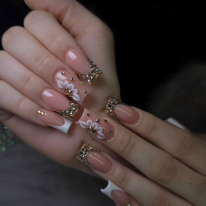 Luxurious Rhinestone Embellished Nail Extensions Stornfield