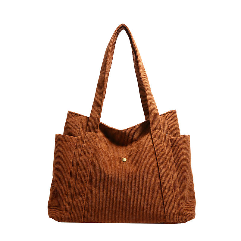 Textured Corduroy Tote Bag
