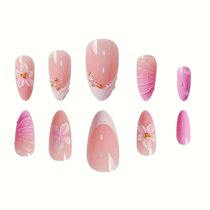 Artistic Floral Design Press-On Nail Set Stornfield