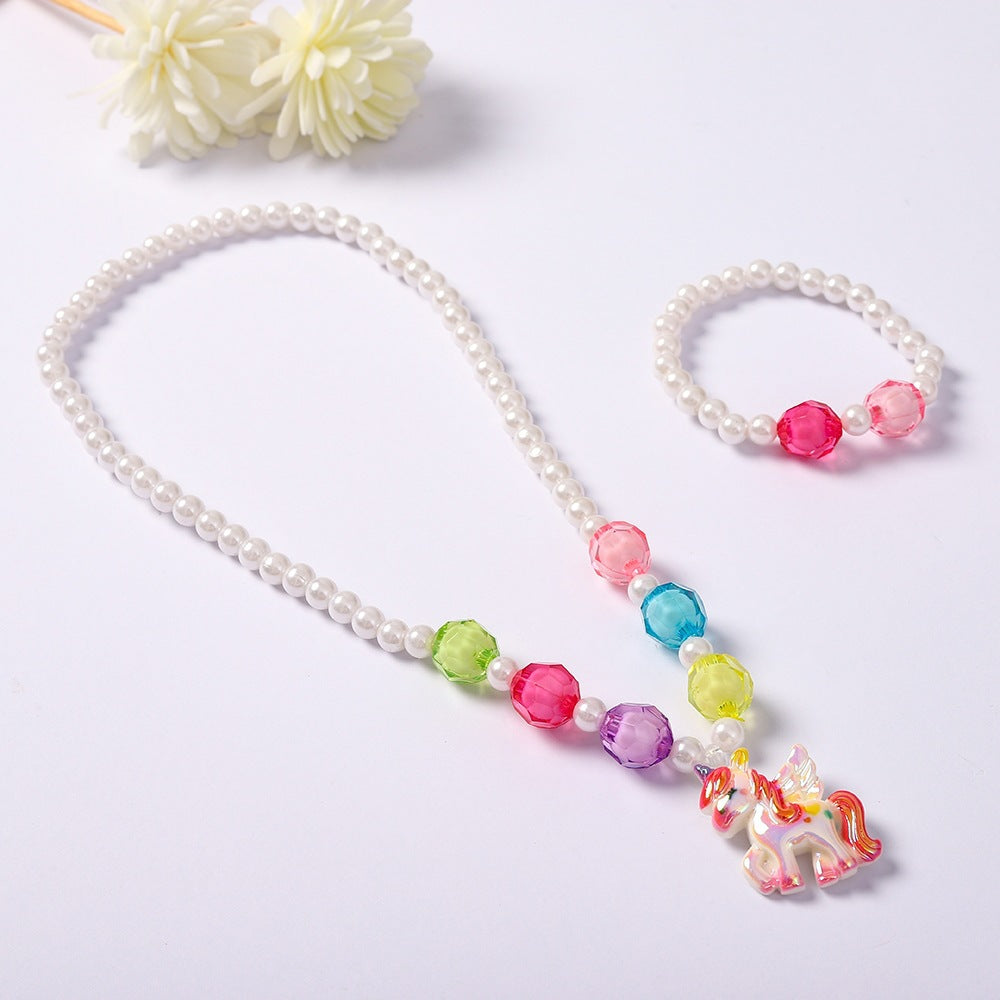 Playful jewelry set with unicorn pendant Stornfield