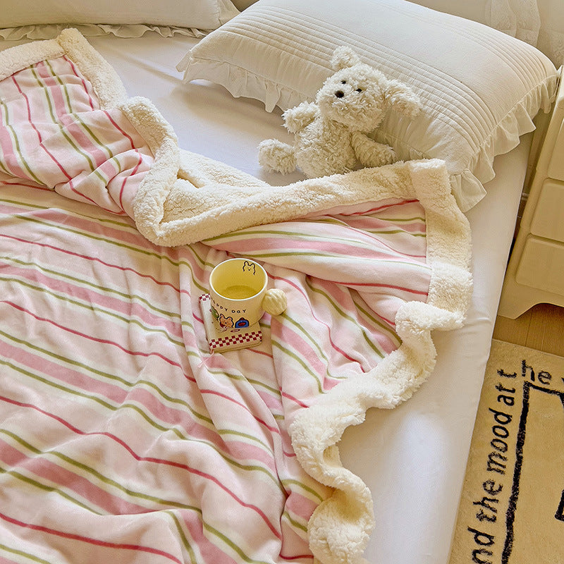 Sherpa Reversible Plush Throw Blanket