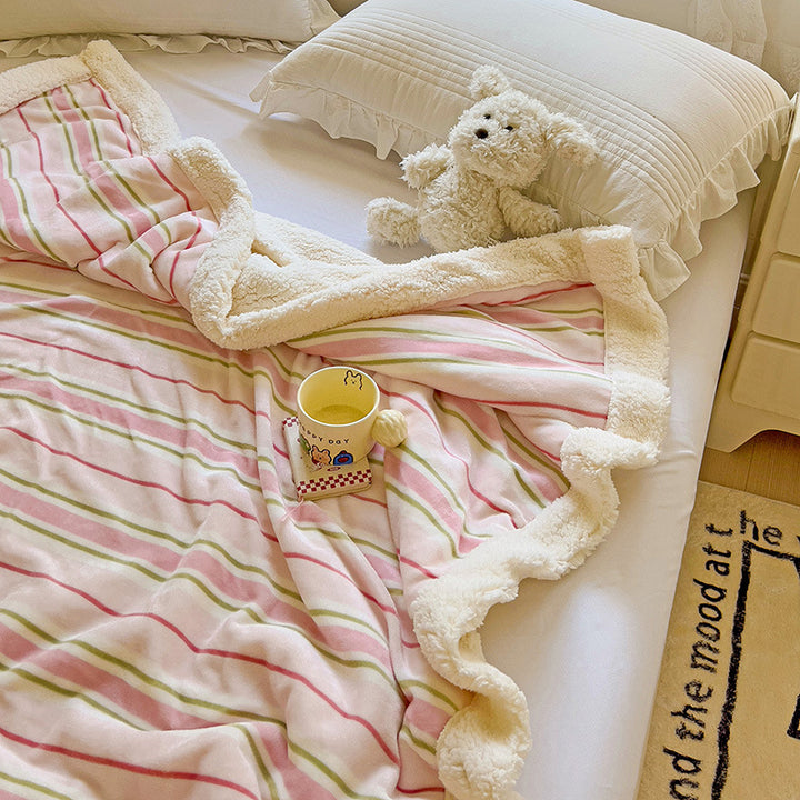 Sherpa Reversible Plush Throw Blanket