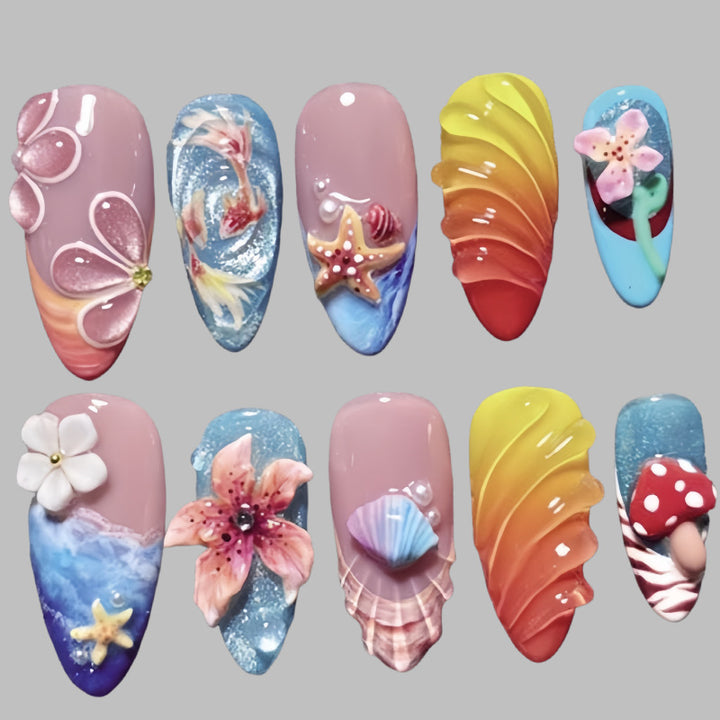 Artful nail designs with maritime motifs Stornfield
