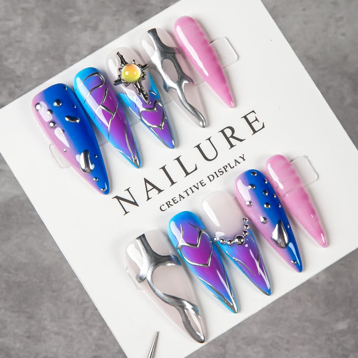 Artistic Decorative Stiletto Press-On Nails