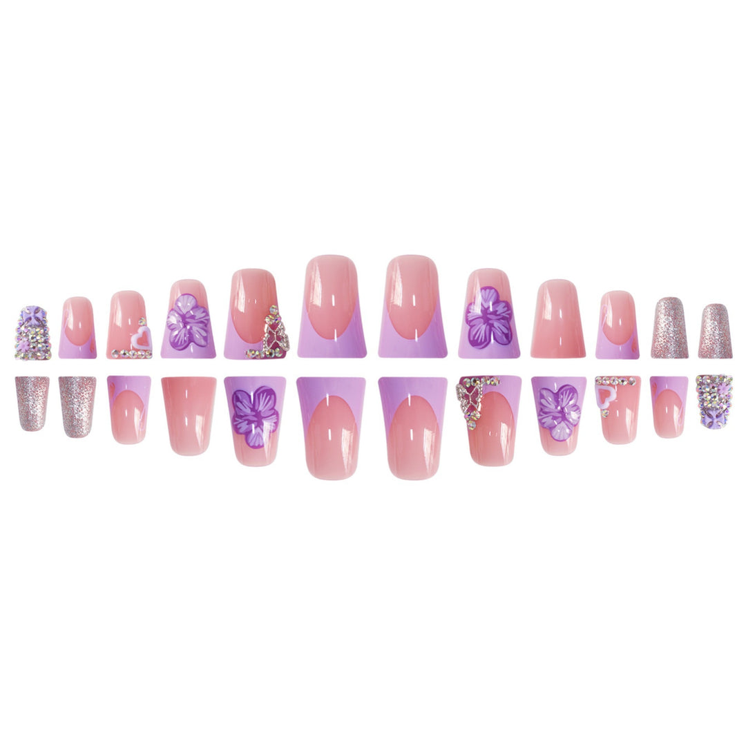 Floral Embellished Press-On Nail Set Stornfield