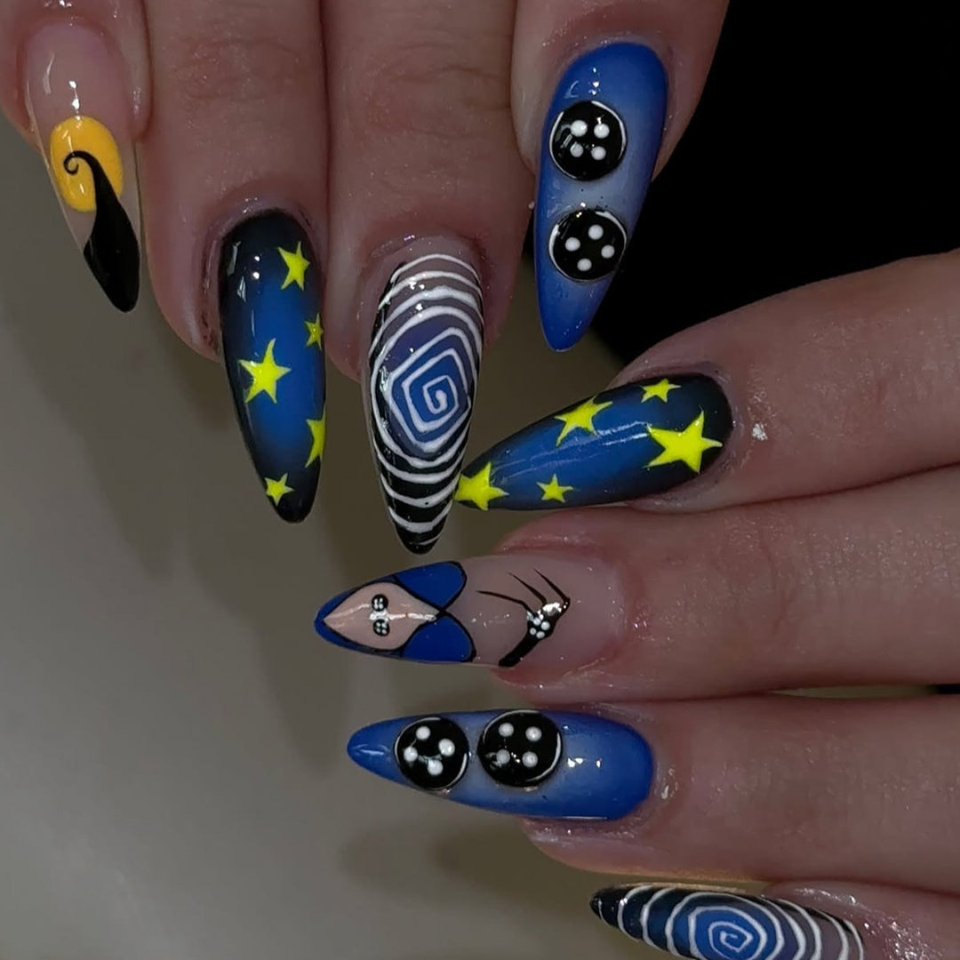 Artificial nails with creative galaxy designs Stornfield
