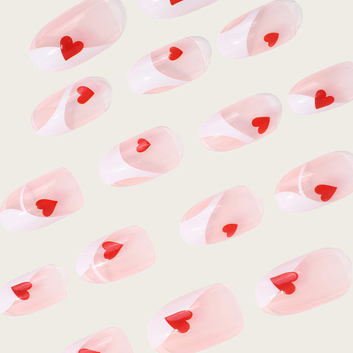 Artificial nails with romantic heart design Stornfield