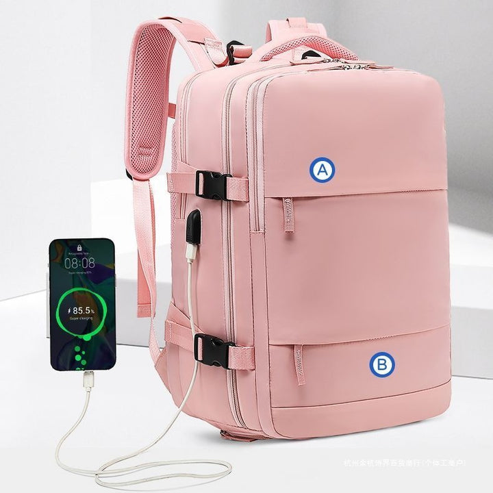 Multifunctional backpack with integrated USB port and separate compartment for shoes Stornfield