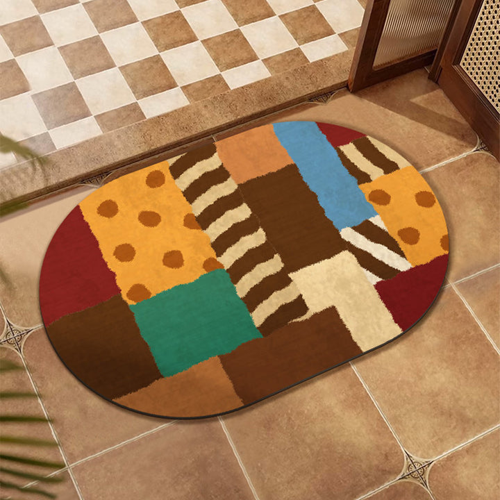 Colorful Patchwork Design Floor Mat Stornfield