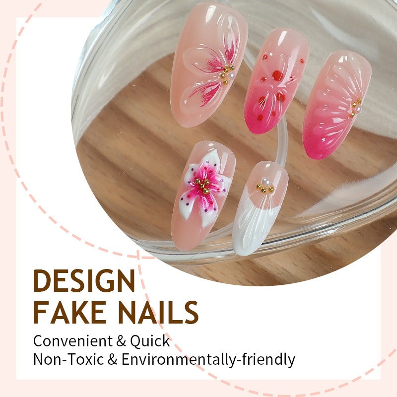 Artificial nails with floral decorations Stornfield