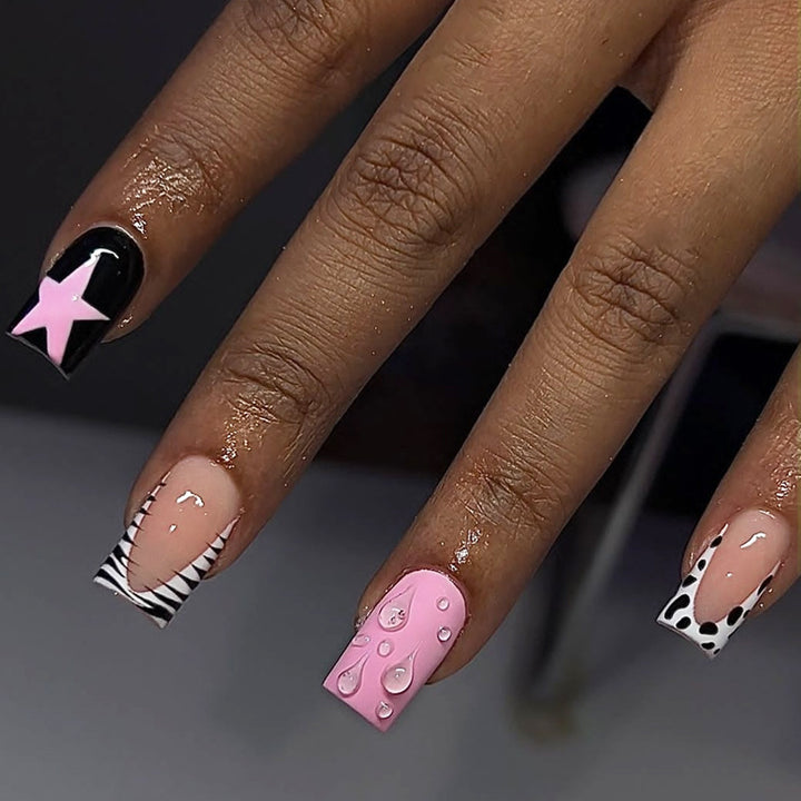 Decorative Press-On Nail Art Set with Trendy Patterns Stornfield