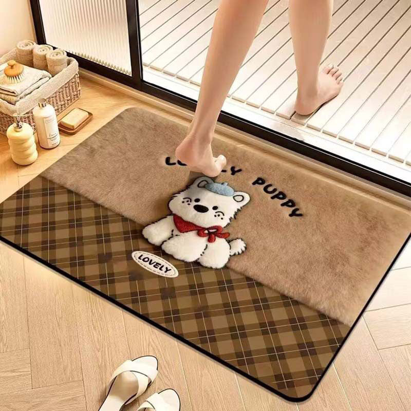 Cute Puppy Design Bath Mat