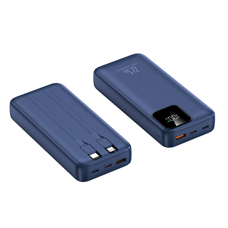 Power bank with integrated charging cables and digital charging display Stornfield