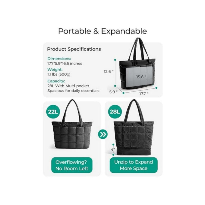 Practical Tote Bag with Quilted Design Stornfield