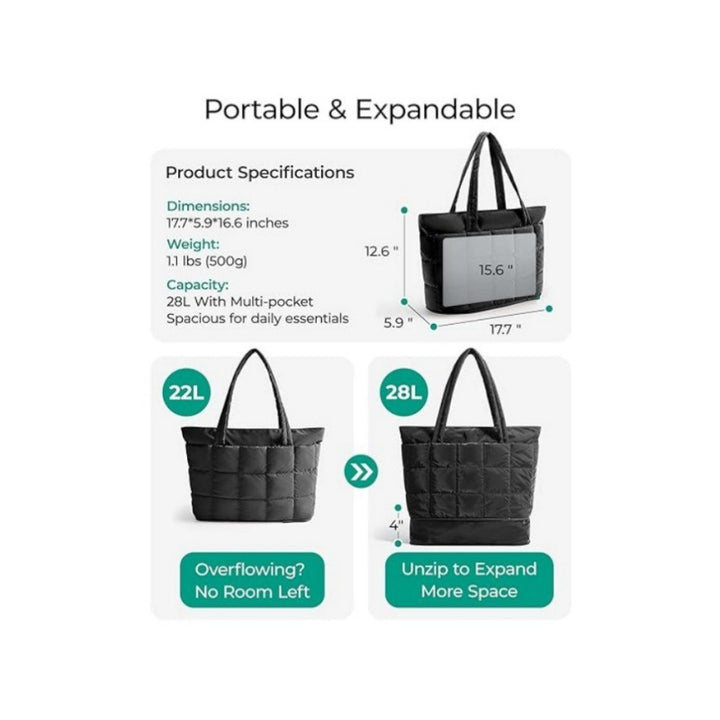 Practical Tote Bag with Quilted Design Stornfield
