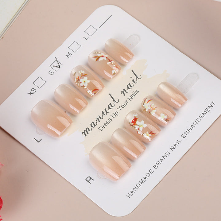 Artistic Floral Press-On Nail Design Set Stornfield