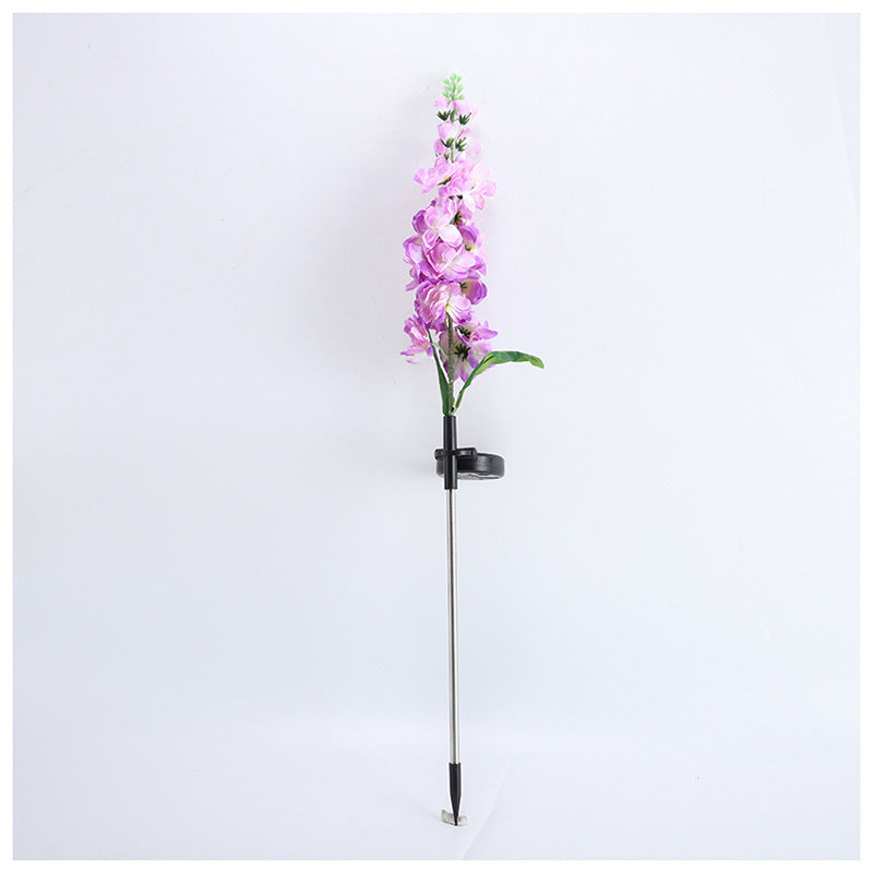 Decorative Tall Artificial Delphinium Garden Stake With Stainless Steel Spike And Adjustable Clip Stornfield