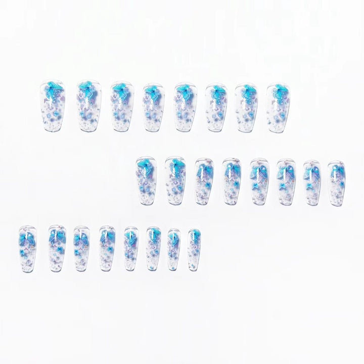 Creative press-on nails with shimmering butterfly design Stornfield