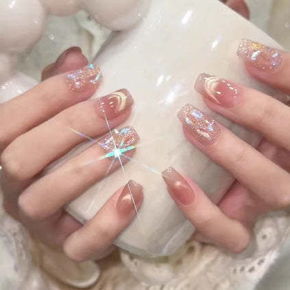 Elegant Glittery Long-Lasting Press-On Nails Stornfield