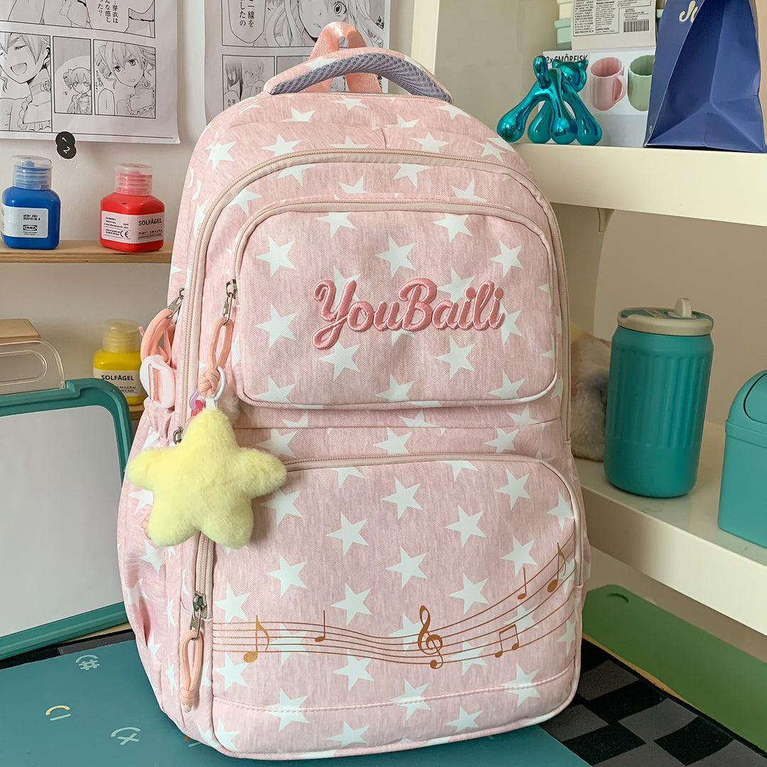 Star-Patterned Canvas Backpack Stornfield