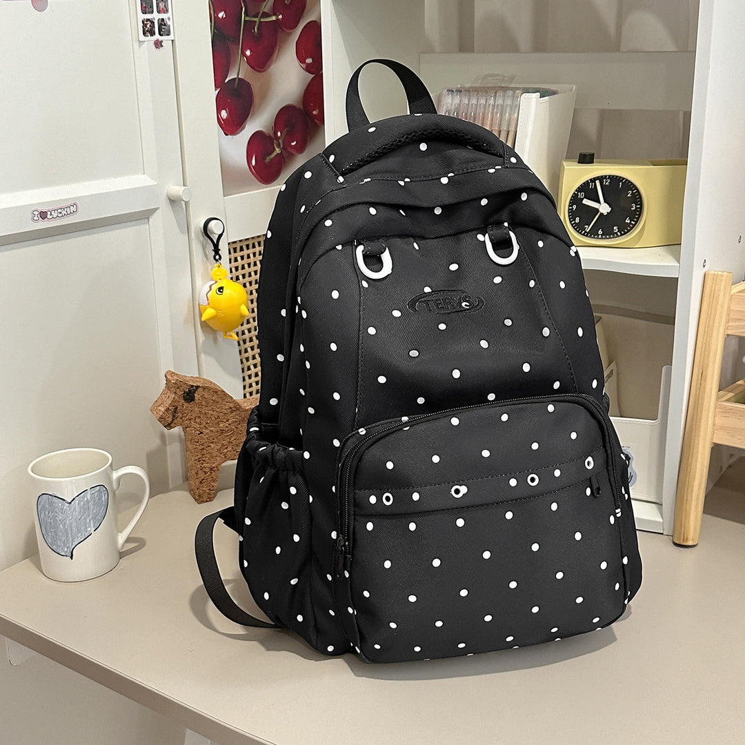 Polka Dot Print Backpack with Accessories Stornfield