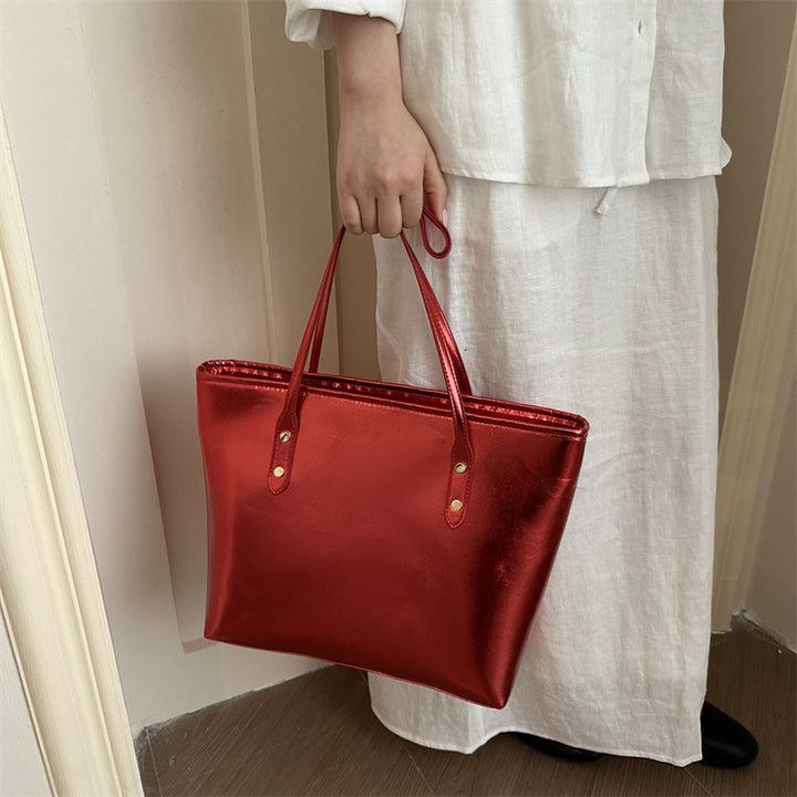 Sleek Patent Leather Tote