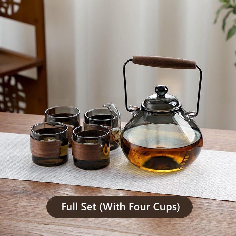 Wood And Glass Fusion Tea Cups Set | Stornfield