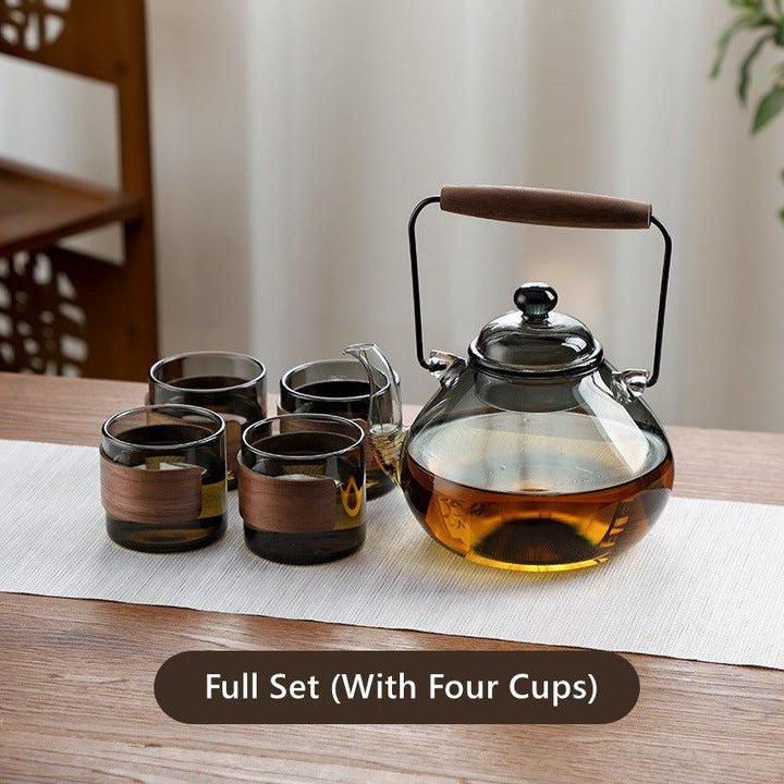 Wood And Glass Fusion Tea Cups Set | Stornfield