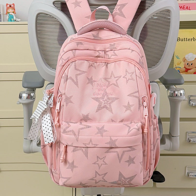 Stylish Star-Embellished School Backpack Stornfield