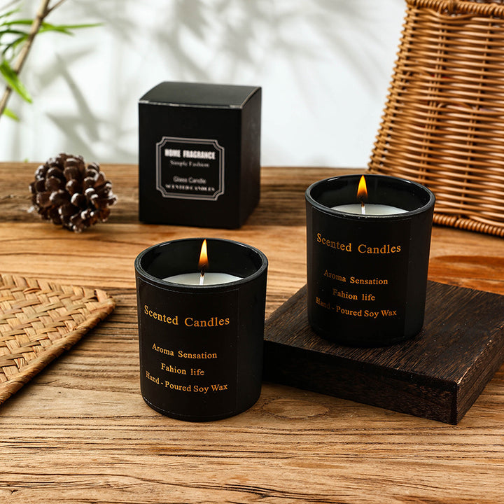 Hand-Poured Soy Glass Candle in Matte-Finish Jar with Luxury Gift Box