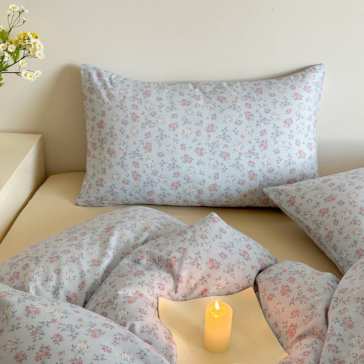 Cotton percale duvet cover and pillowcase set