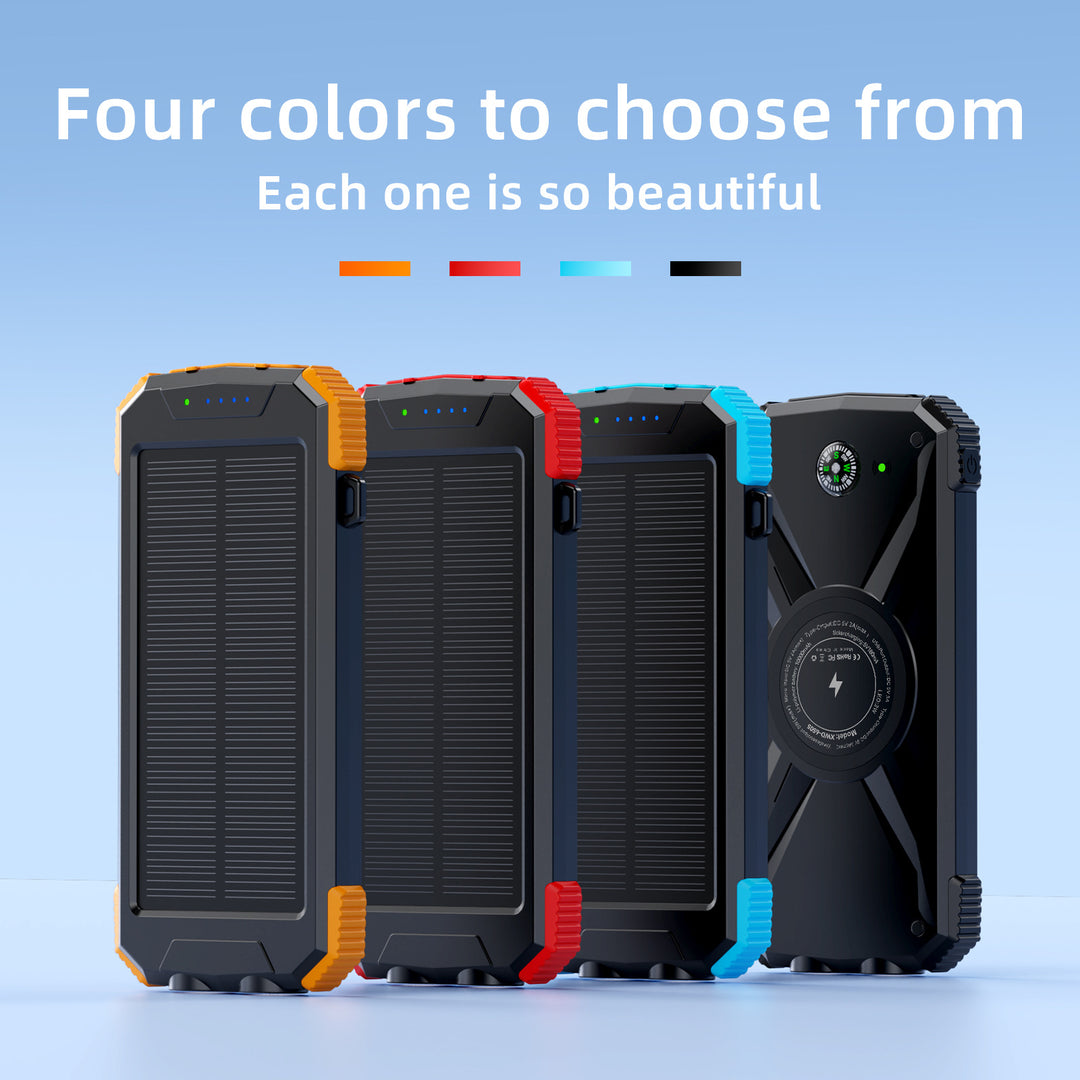 Solar-powered power bank with integrated compass and LED light Stornfield