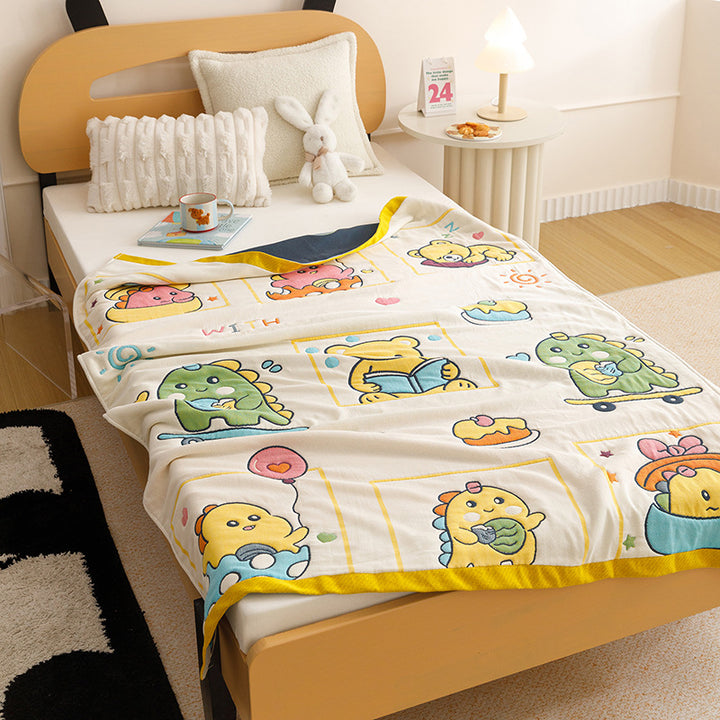 Kids' cuddly blanket with cheerful vehicle print made of soft microfibre