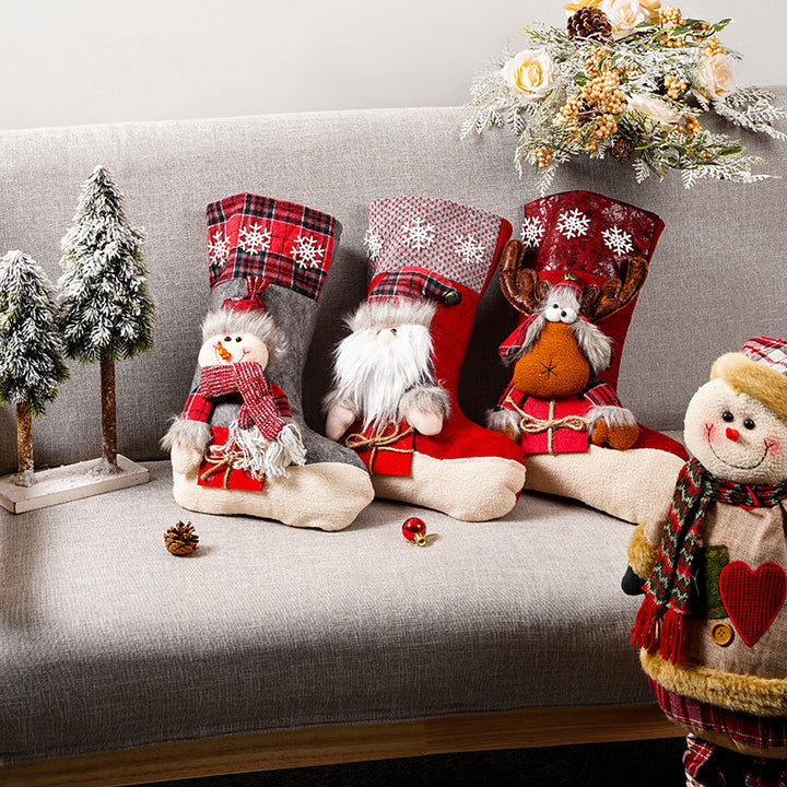 Festive Christmas stocking with reindeer motif Stornfield