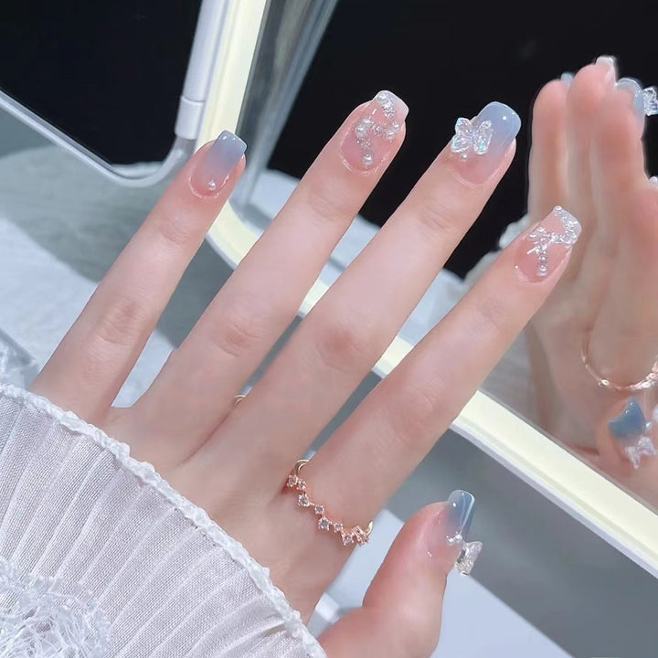 Stylish heart and ombre design artificial nails Stornfield