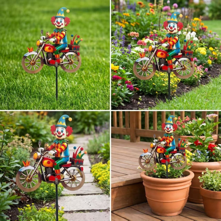 Garden Decor Clown Riding Motorcycle Stornfield